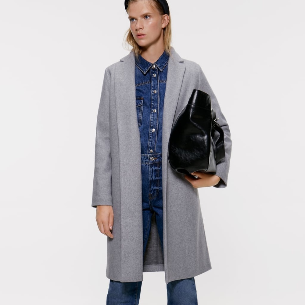 ZARA BASIC COAT GREY